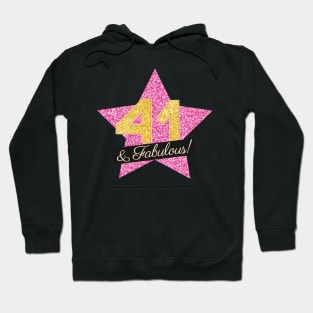 41st Birthday Gifts Women Fabulous - Pink Gold Hoodie